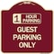 Signmission 1 Hour Parking Guest Parking Only Heavy-Gauge Aluminum Architectural Sign, 18" x 18", BU-1818-24648 A-DES-BU-1818-24648 - alternate 1